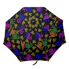 Pattern Repetition Snail Blue Folding Umbrellas