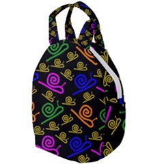 Pattern Repetition Snail Blue Travel Backpack by Maspions