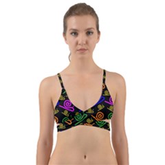 Pattern Repetition Snail Blue Wrap Around Bikini Top