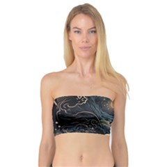 Starry Sky Moon Space Cosmic Galaxy Nature Art Clouds Art Nouveau Abstract Bandeau Top by Posterlux