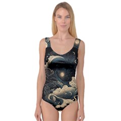 Starry Sky Moon Space Cosmic Galaxy Nature Art Clouds Art Nouveau Abstract Princess Tank Leotard 