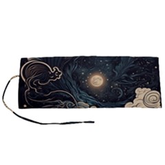 Starry Sky Moon Space Cosmic Galaxy Nature Art Clouds Art Nouveau Abstract Roll Up Canvas Pencil Holder (s) by Posterlux