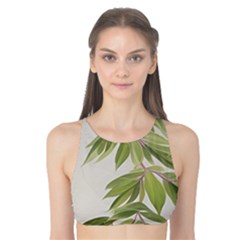 Watercolor Leaves Branch Nature Plant Growing Still Life Botanical Study Tank Bikini Top by Posterlux