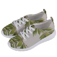 Watercolor Leaves Branch Nature Plant Growing Still Life Botanical Study Women s Lightweight Sports Shoes by Posterlux