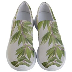 Watercolor Leaves Branch Nature Plant Growing Still Life Botanical Study Women s Lightweight Slip Ons by Posterlux