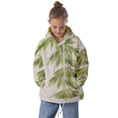 Watercolor Leaves Branch Nature Plant Growing Still Life Botanical Study Kids  Oversized Hoodie by Posterlux