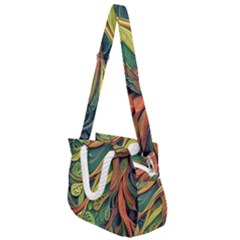 Outdoors Night Setting Scene Forest Woods Light Moonlight Nature Wilderness Leaves Branches Abstract Rope Handles Shoulder Strap Bag by Posterlux
