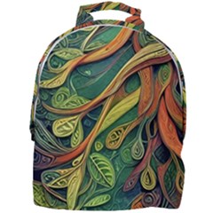 Outdoors Night Setting Scene Forest Woods Light Moonlight Nature Wilderness Leaves Branches Abstract Mini Full Print Backpack by Posterlux