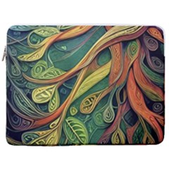 Outdoors Night Setting Scene Forest Woods Light Moonlight Nature Wilderness Leaves Branches Abstract 17  Vertical Laptop Sleeve Case With Pocket