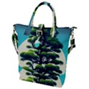 Pine Moon Tree Landscape Nature Scene Stars Setting Night Midnight Full Moon Buckle Top Tote Bag View1