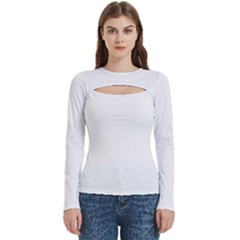 White Women s Cut Out Long Sleeve T-shirt