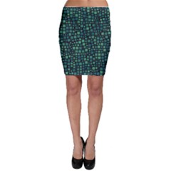 Squares Cubism Geometric Background Bodycon Skirt by Maspions