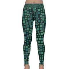 Squares Cubism Geometric Background Classic Yoga Leggings