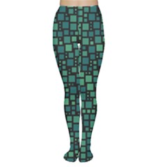 Squares Cubism Geometric Background Tights by Maspions