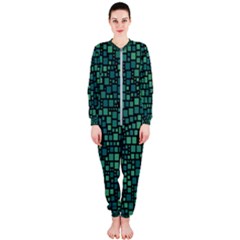 Squares Cubism Geometric Background Onepiece Jumpsuit (ladies) by Maspions