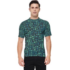 Squares Cubism Geometric Background Men s Short Sleeve Rash Guard