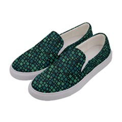 Squares Cubism Geometric Background Women s Canvas Slip Ons by Maspions