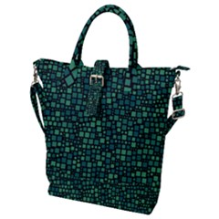 Squares Cubism Geometric Background Buckle Top Tote Bag
