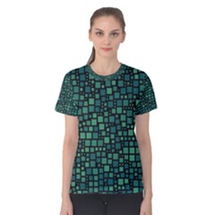 Squares Cubism Geometric Background Women s Cotton T-shirt