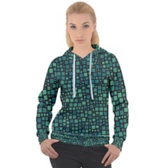 Squares Cubism Geometric Background Women s Overhead Hoodie