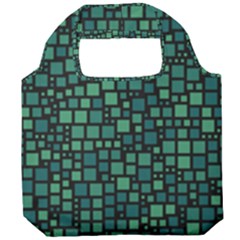 Squares Cubism Geometric Background Foldable Grocery Recycle Bag by Maspions