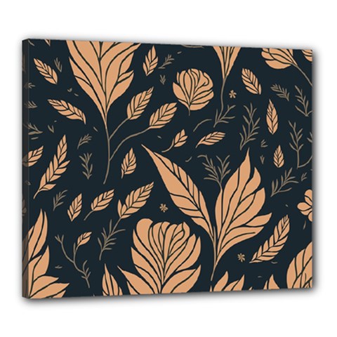 Background Pattern Leaves Texture Canvas 24  X 20  (stretched)