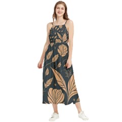 Background Pattern Leaves Texture Boho Sleeveless Summer Dress by Maspions