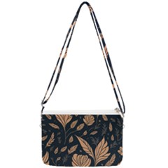 Background Pattern Leaves Texture Double Gusset Crossbody Bag