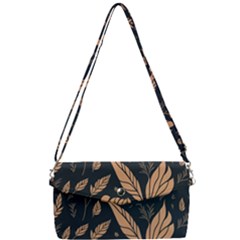 Background Pattern Leaves Texture Removable Strap Clutch Bag