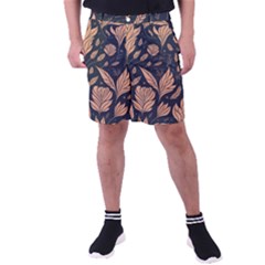 Background Pattern Leaves Texture Men s Pocket Shorts