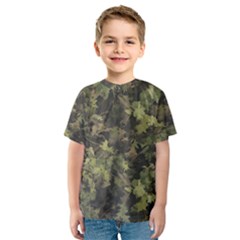 Green Camouflage Military Army Pattern Kids  Sport Mesh T-shirt