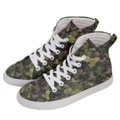 Green Camouflage Military Army Pattern Women s Hi-top Skate Sneakers by Maspions