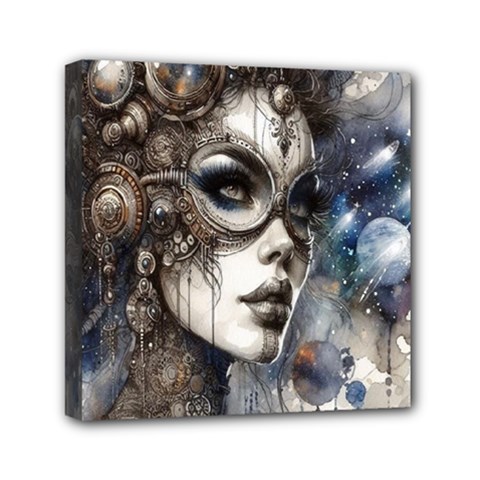 Woman In Space Mini Canvas 6  X 6  (stretched)