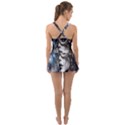 Woman in Space Ruffle Top Dress Swimsuit View2