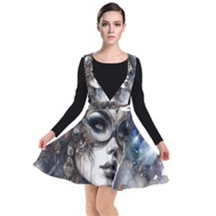 Woman In Space Plunge Pinafore Dress by CKArtCreations