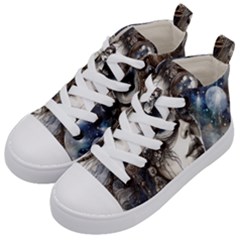 Woman In Space Kids  Mid-top Canvas Sneakers by CKArtCreations