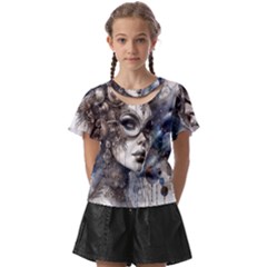 Woman In Space Kids  Front Cut T-shirt