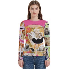 Missy Cat Women s Cut Out Long Sleeve T-shirt