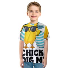 Chicks Dig Me Easter Toddler Boys Men Happy Easter Funny T-shirt Kids  Sport Mesh T-shirt