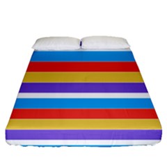 Stripes Pattern Design Lines Fitted Sheet (queen Size)