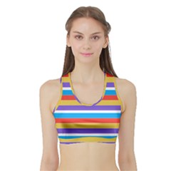 Stripes Pattern Design Lines Sports Bra With Border