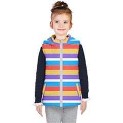 Stripes Pattern Design Lines Kids  Hooded Puffer Vest