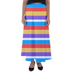 Stripes Pattern Design Lines Flared Maxi Skirt
