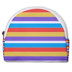 Stripes Pattern Design Lines Horseshoe Style Canvas Pouch