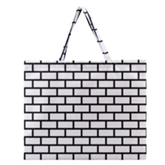 Bricks Wall Pattern Seamless Zipper Large Tote Bag