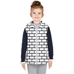 Bricks Wall Pattern Seamless Kids  Hooded Puffer Vest