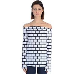 Bricks Wall Pattern Seamless Off Shoulder Long Sleeve Top