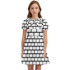 Bricks Wall Pattern Seamless Kids  Bow Tie Puff Sleeve Dress by Maspions