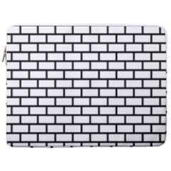 Bricks Wall Pattern Seamless 17  Vertical Laptop Sleeve Case With Pocket