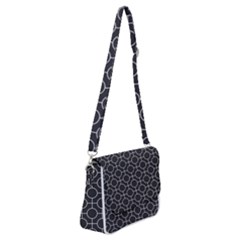 Geometric Pattern Design White Shoulder Bag With Back Zipper